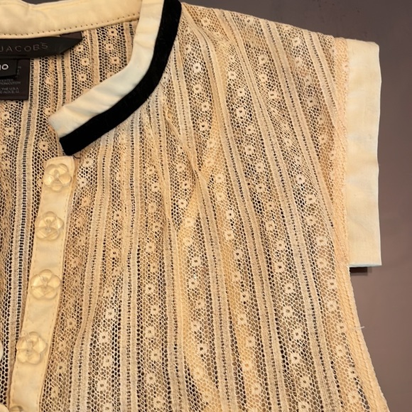 Marc Jacobs Vintage Lace shirt with black velvet trim - Picture 4 of 12